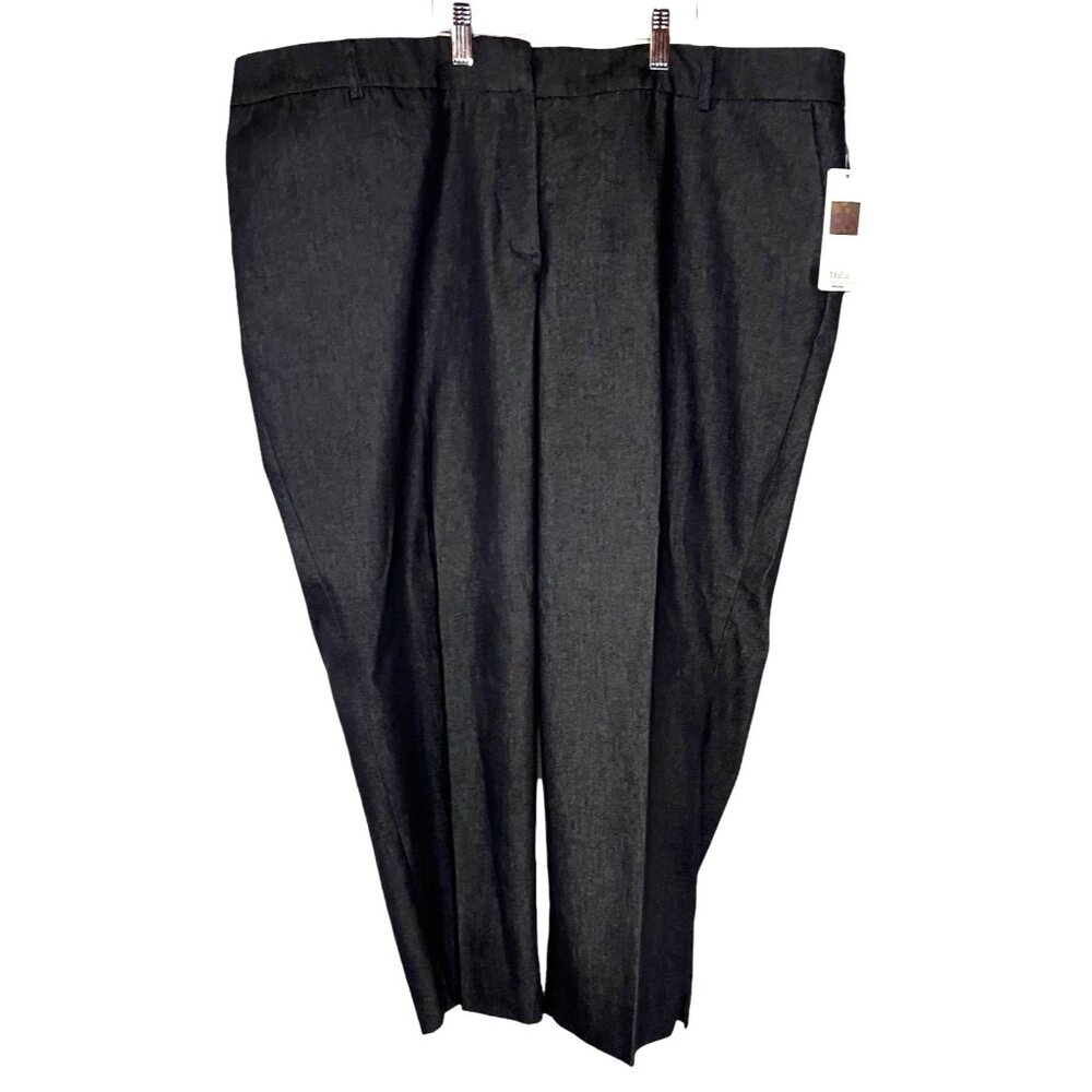 Dalia Collection Womens Black Dress Pants Size 20W Cotton & Polyester